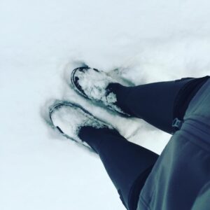 Rain boots in snow