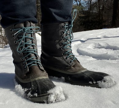 rain boots in snow