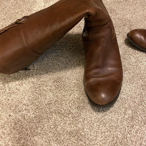 Leather boots over bend