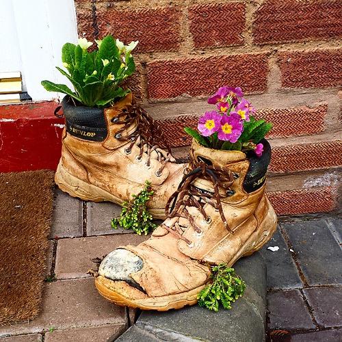 Repurpose Your Old Work Boots as Garden Shoes